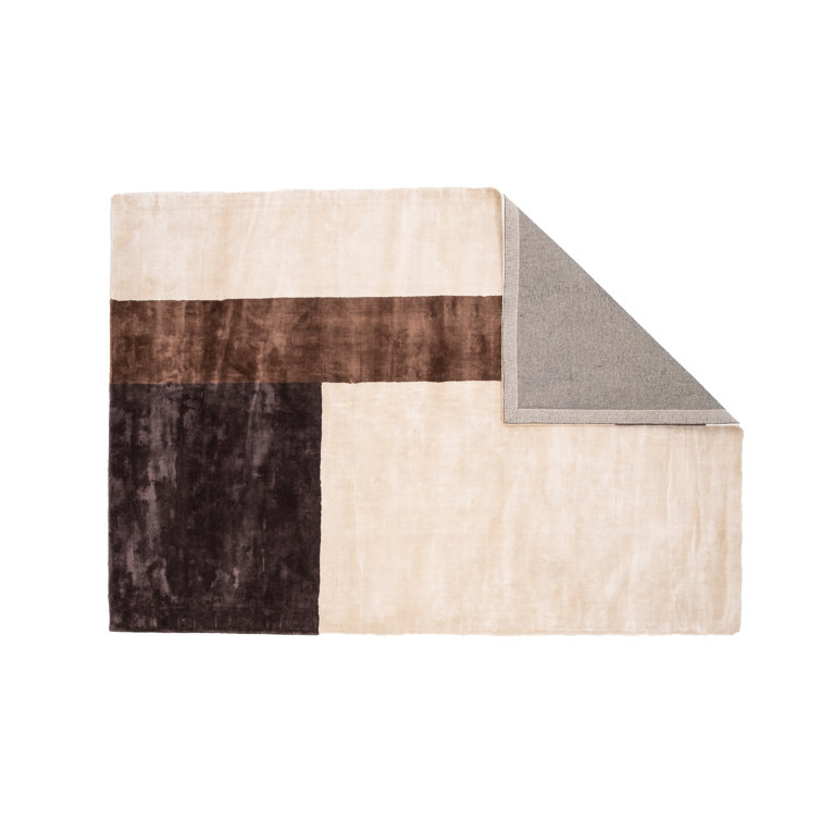Ebern Designs Hidekazu Flatweave Black/Brown/Beige Rug Wayfair.co.uk